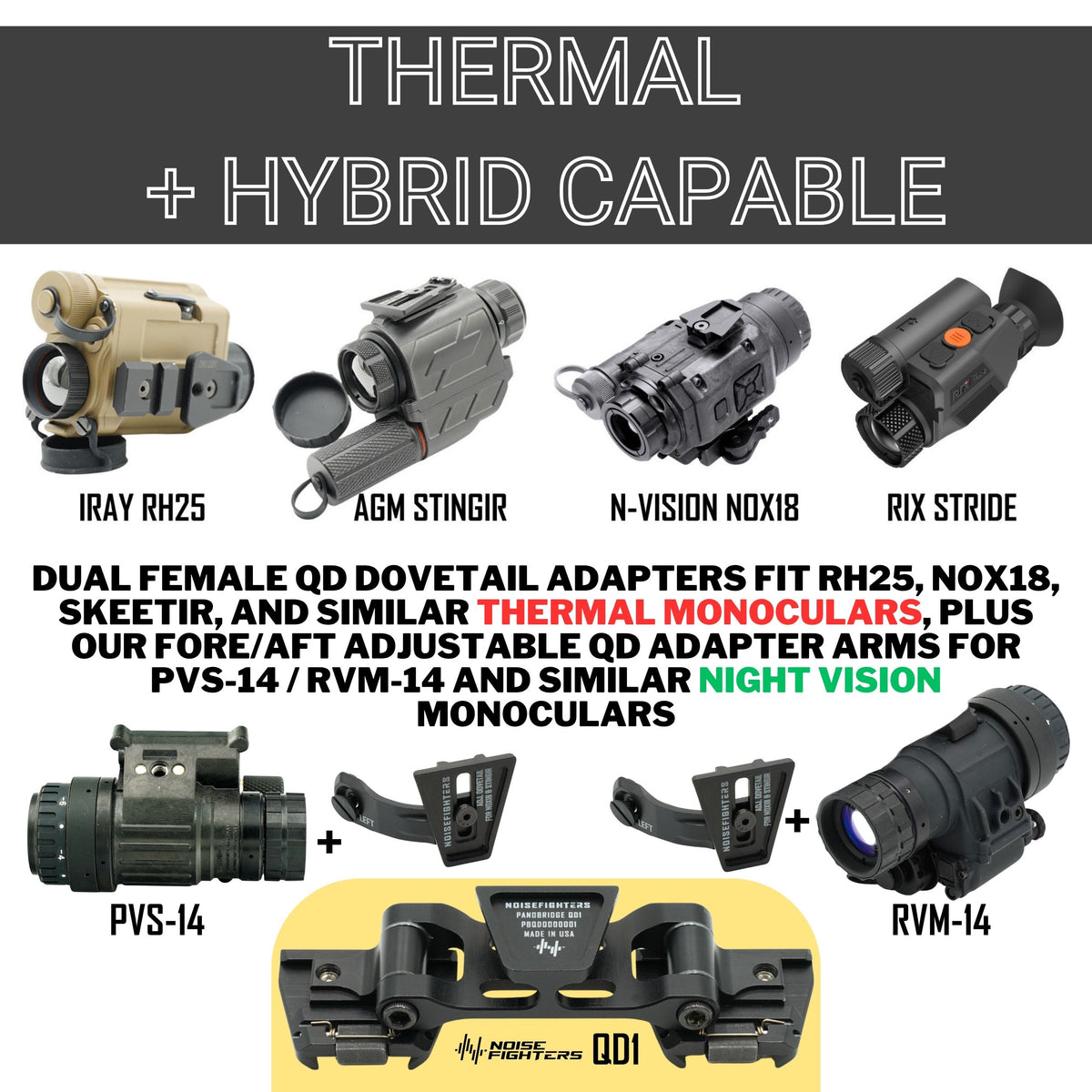QD1: 1.9 oz Metal Thermal / Night Vision Bridge with Dual QD