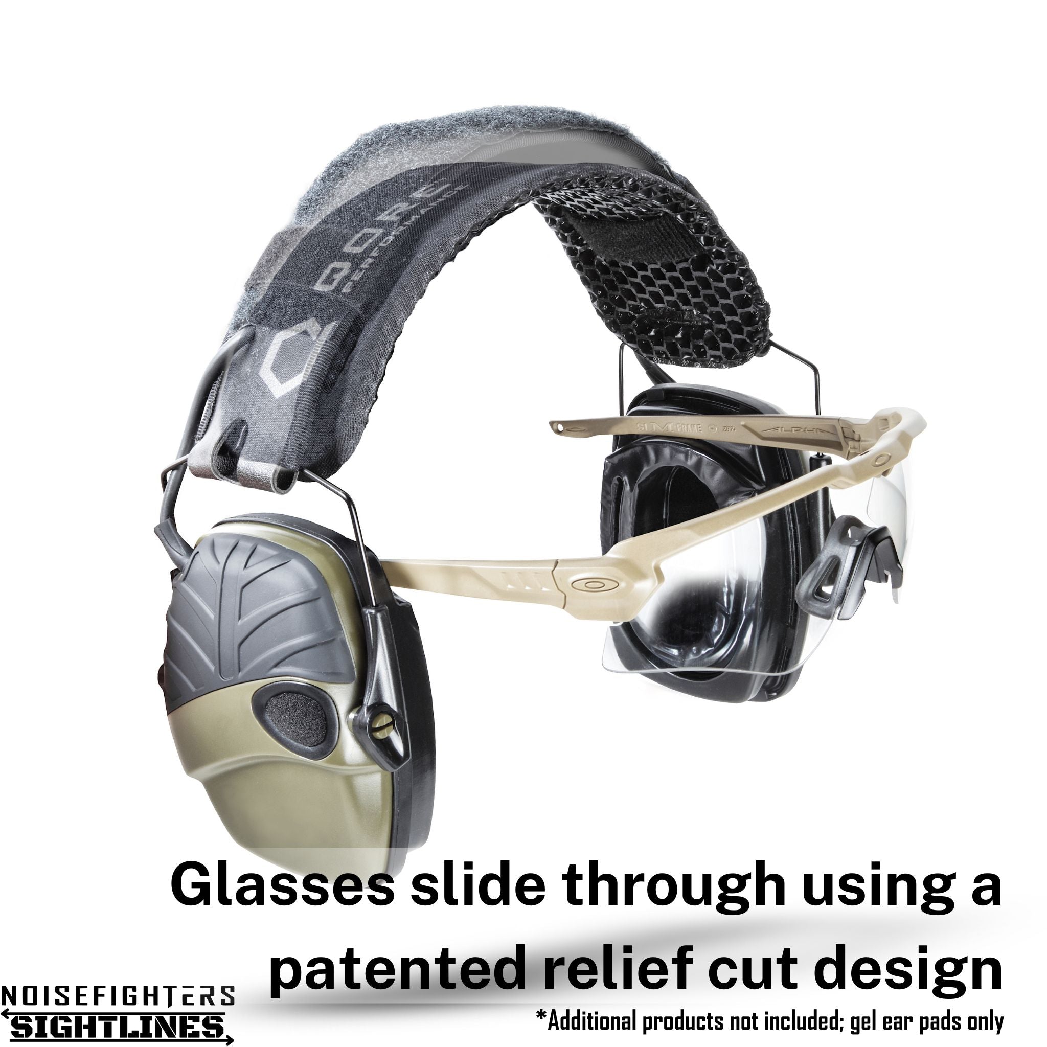 ear goggles SIGHTLINES GEL EAR PADS WITH RELIEF CUTS FOR GLASSES – Noisefighters