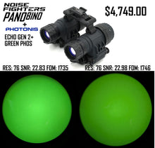 PANOBINO with Photonis Echo Green Phosphor Tubes (assembled by Darq Industries), padded pouch