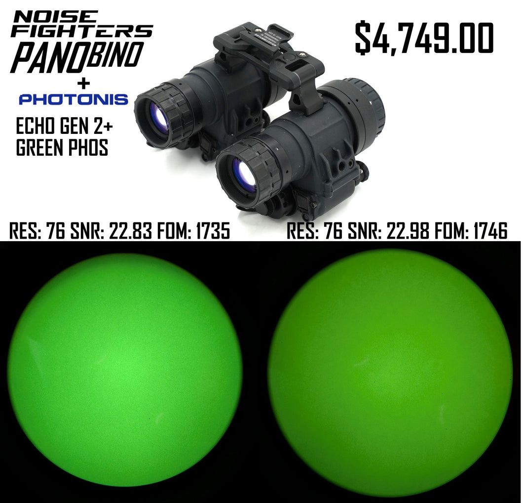PANOBINO with Photonis Echo Green Phosphor Tubes (assembled by Darq Industries), padded pouch