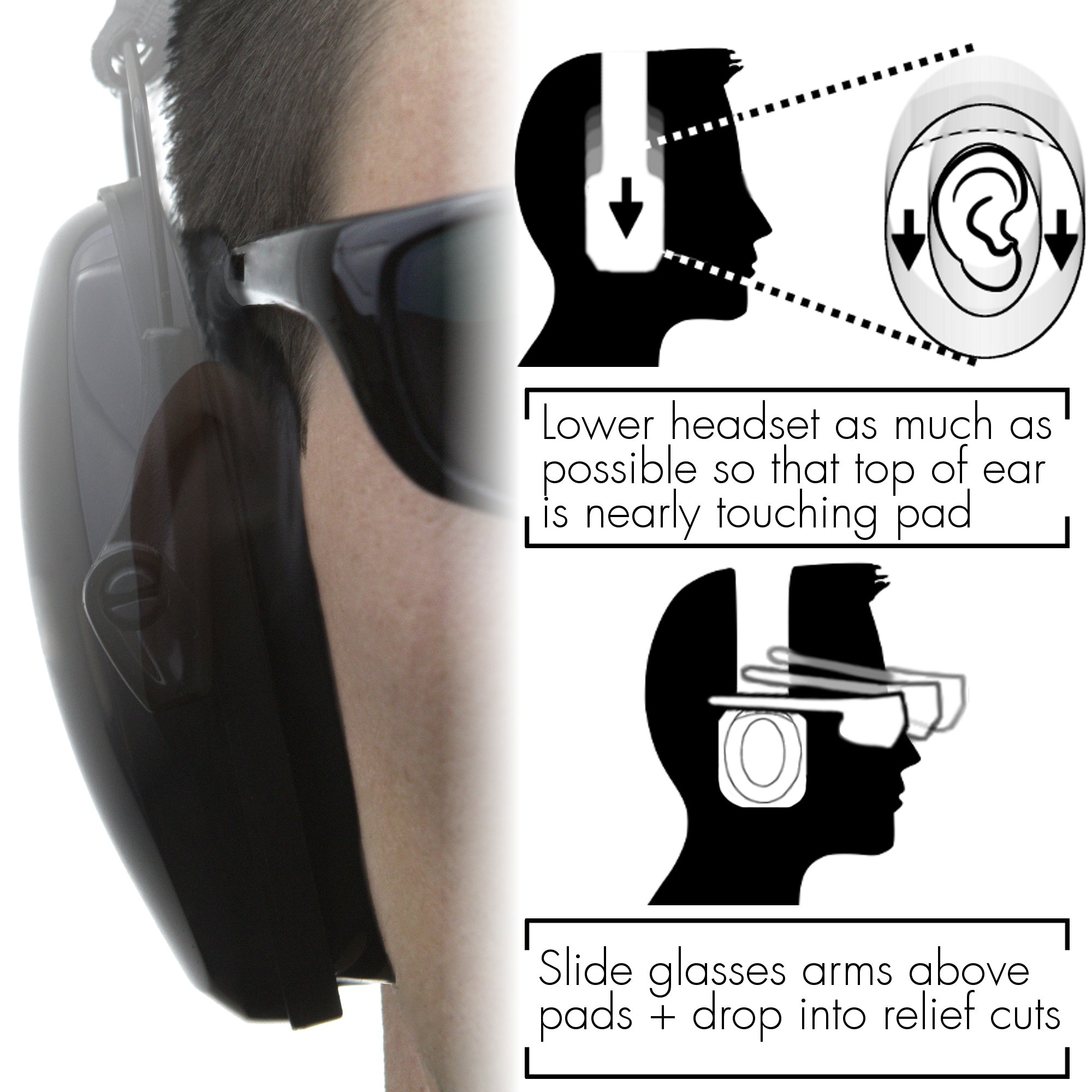ear goggles SIGHTLINES GEL EAR PADS WITH RELIEF CUTS FOR GLASSES – Noisefighters